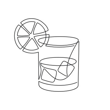 recommend clip art: Whiskey brandy bourbon drink glass line continuous drawing. Hand drawn vector illustration. Linear silhouette. Minimal design, print, banner, card, bar wall art poster, brochure, menu, logo, sketch.