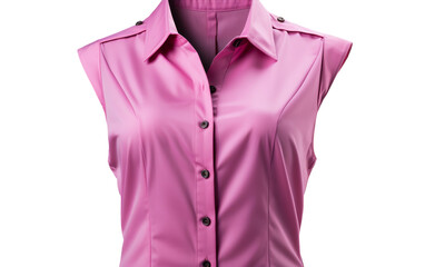 Pink womens shirt adorned with buttons on the chest