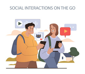 Social Interactions on the Go concept.