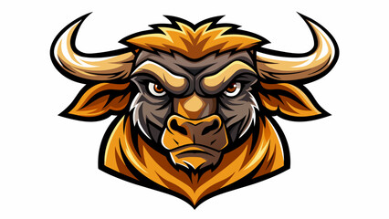 Fototapeta premium Dynamic Bull Mascot Logo Vector Design for White Background