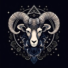Ram zodiac sign. Zodiac symbol. Vector illustration for your design