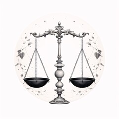 Scales of justice, isolated on white background. Vector illustration.