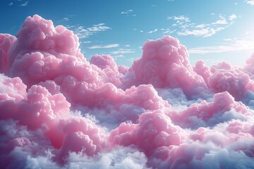 An icon set of cotton candy and sugar clouds in 3D modern format - obrazy, fototapety, plakaty