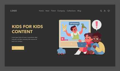 Engaging family blog concept. Vector illustration