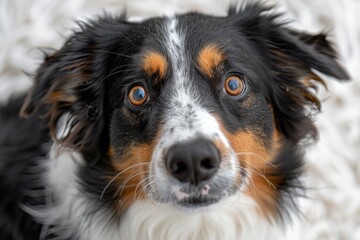 Fototapeta premium Watchful Eyes: Australian Shepherd's Alert