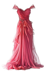 A Beautiful Pink Dress Isolated on a Transparent Background