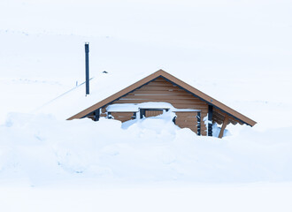 Vardo, Norway: house covered in snow