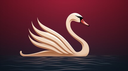 A simple and elegant logo icon of a graceful swan.