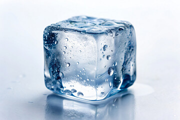 Obraz premium ice cubes on a white background generative Ai