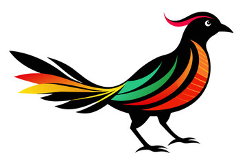 ilhouette color image,Echo bird ,vector illustration,white background