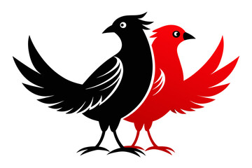 ilhouette color image,Echo bird ,vector illustration,white background