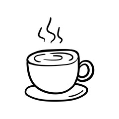 Cup tea vector icon in doodle style. Symbol in simple design. Cartoon object hand drawn isolated on white background.
