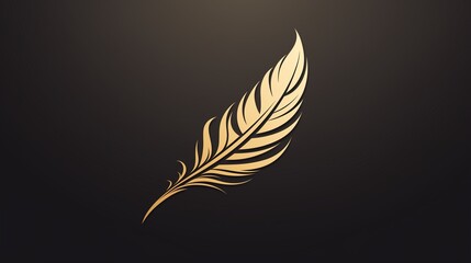 A simple and elegant logo icon of a feather pen.