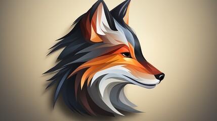 A minimalistic logo icon of a geometric fox.