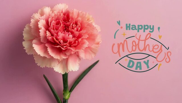 4K Video Mother's Day - Delicate Pink Carnations for Mother's Day Cards