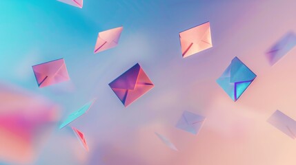 image representing an email, newsletter, post, abstract, plain background, for blog post on business emails, 16:9