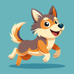 Obraz premium Cute Happy Running Dog, Vector graphics element silhouette illustration