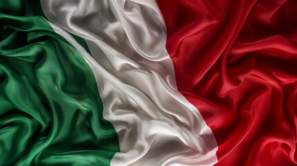 Green, white and red silk background looks like flag of Italy