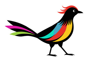silhouette color image,Feathers bird ,vector illustration,white background