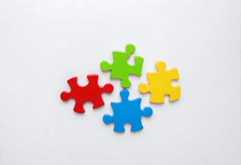 Autism symbol. Colorful puzzle pieces.