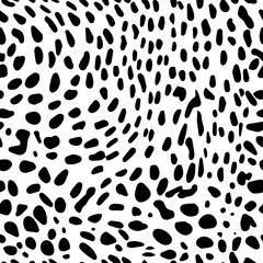 Seamless pattern of leopard spots. hand drawing. Not AI, Vector illustration