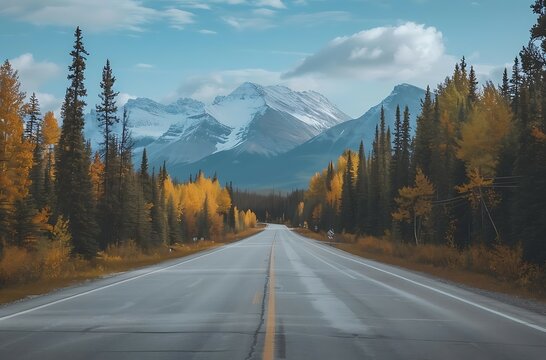 breathtaking Icefield Parkway road in Canada