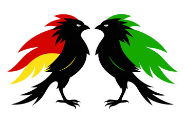 silhouette color image,Marley bird ,vector illustration,white background