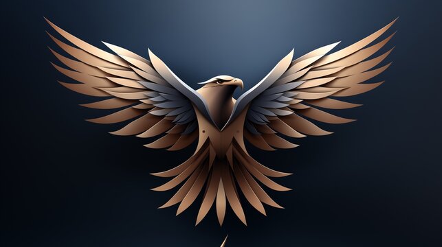 A sleek and abstract logo icon of a soaring hawk.