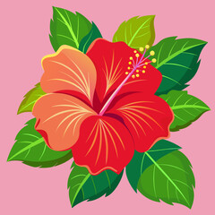 Obraz premium Vector silhouettes of tropical hibiscus flowers, orchid, strelitzia, hibiscus, protea, anthurium, palm, monstera isolated on a white background.