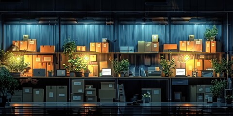 A Room of Boxes and Greenery