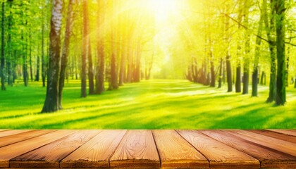 A Table for Nature: Sunlit Park Scenery and Unoccupied Table
