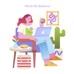 Work-Life Balance concept. Vector illustration