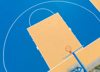 Hign angle view of 3x3 basketball playground