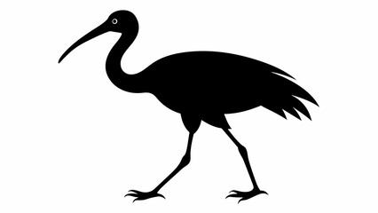 Graceful Ibis Striking Vector Silhouette for Seamless Illustration