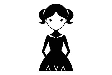 Fototapeta premium silhouette image,Ava,vector illustration,white background