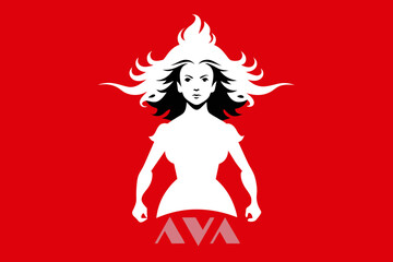  silhouette image,Ava,vector illustration,white background