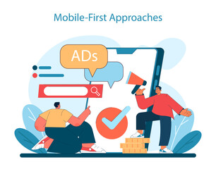 Marketing 5.0 concept. A fresh take on mobile-first advertising strategies