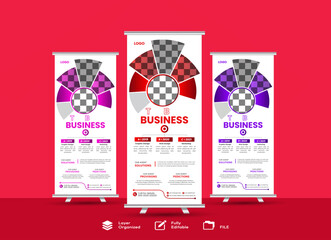 Abstract business rollup standee banner vector design illustration
