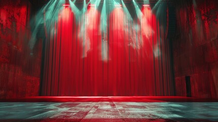 Minimalist Empty Dance Stage with Spotlight Generative AI