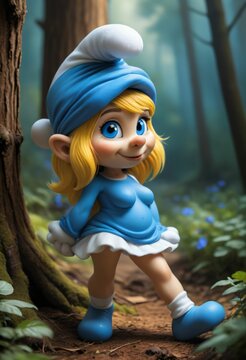 Enchanted forest smurf cartoon character adventure