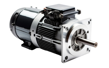 A sleek electric motor sits on a pristine white background, ready to power up any project