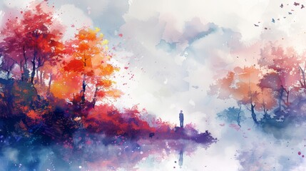 Tranquil Watercolor Scene: A Place of Inspiration Generative AI