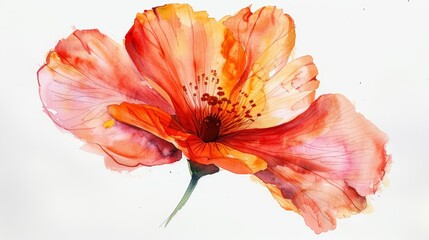 Vibrant Summer Flower Watercolor on White Background Generative AI