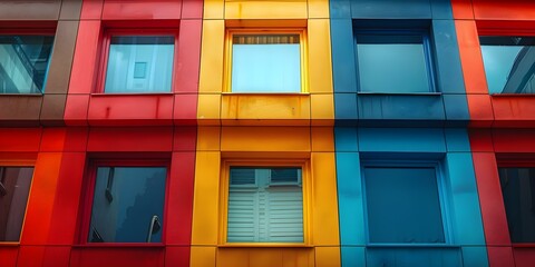 An animated grid of small square cubicles with light-colored frames and assorted colored back panels. Concept Geometric Design, Animated Grid, Colorful Cubicles, Assorted Back Panels