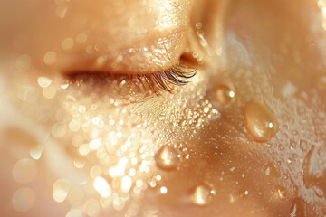 Fototapeta premium Sparkling Dew on Eyelashes