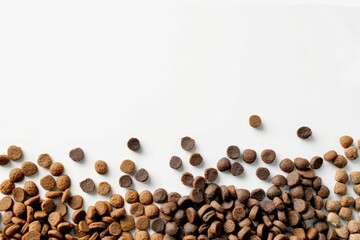 Dog food on white background