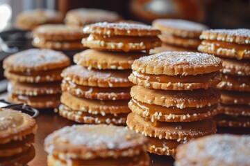 Cookies with caramel filling - obrazy, fototapety, plakaty