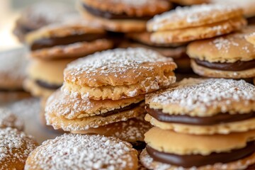 A stack of tasty alfajores biscuits
