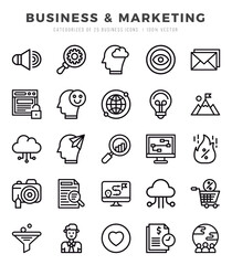 Fototapeta premium Set of Lineal Business & Marketing Icons. Lineal art icon. Vector illustration