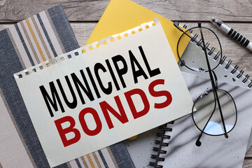 Municipal bonds top view of text on page